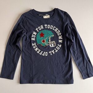 NWT H & M Run For Touchdown Sequin Flip Top, Gold flip Turquoise Helmet US 6-8Y